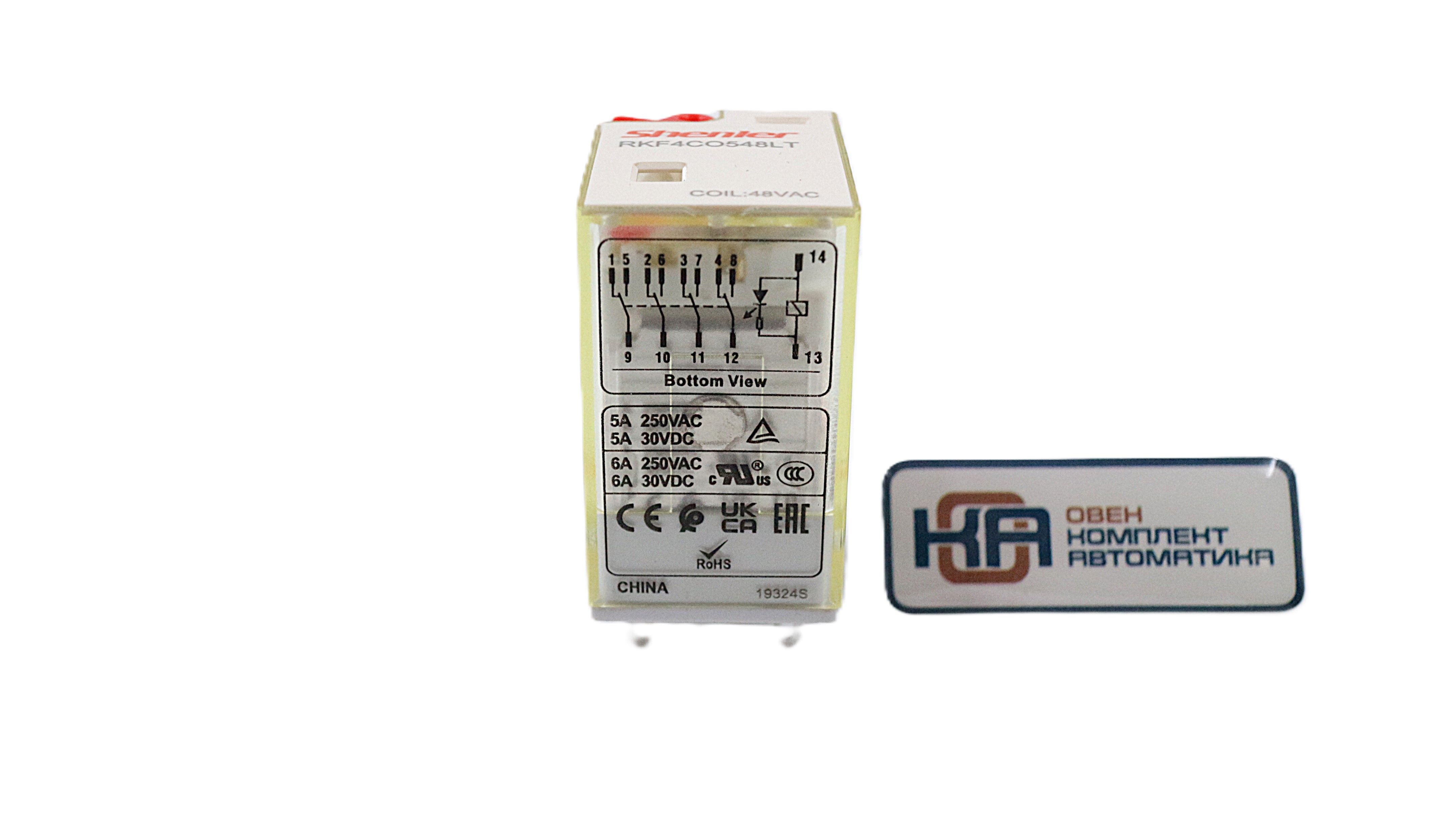 Промежуточное реле Shenler RKF4CO548LT 4CO 6A 48VAC
